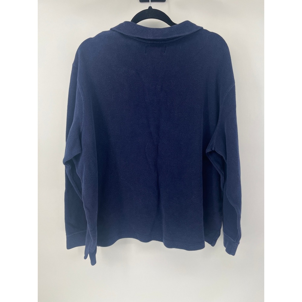 Polo Ralph Lauren Mens XXL Navy Blue 100%‎ Cotton Quarter Zip Pullover Sweater - Picture 2 of 7
